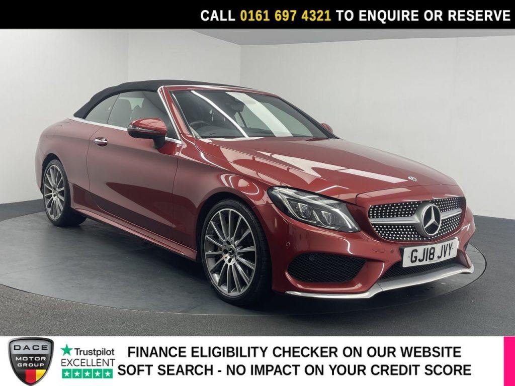 Used 2018 RED MERCEDES-BENZ C-CLASS Convertible 2.0 C300 AMG Line (Premium Plus) Cabriolet 2dr Petrol G-Tronic+ Euro 6 (s/s) (245 ps) (reg. 2018-03-23) for sale in Manchester