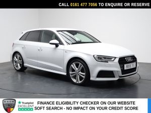 Used 2018 WHITE AUDI A3 Hatchback 1.5 TFSI CoD S line Sportback 5dr Petrol Manual Euro 6 (s/s) (150 ps) (reg. 2018-03-23) for sale in Stockport