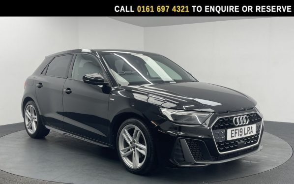 Used 2019 BLACK AUDI A1 Hatchback 1.0 TFSI 30 S line Sportback 5dr Petrol S Tronic Euro 6 (s/s) (116 ps) (reg. 2019-04-17) for sale in Manchester