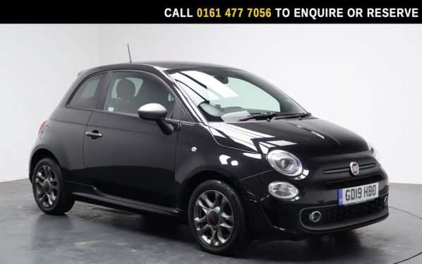 Used 2019 BLACK FIAT 500 Hatchback 1.2 S Hatchback 3dr Petrol Manual Euro 6 (s/s) (69 bhp) (reg. 2019-04-27) for sale in Stockport