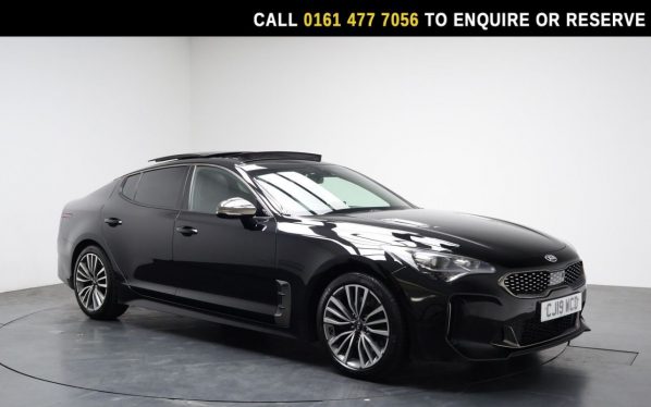 Used 2019 BLACK KIA STINGER Hatchback 2.0 T-GDi GT-Line S Gran Turismo 5dr Petrol Auto Euro 6 (s/s) (242 bhp) (reg. 2019-07-09) for sale in Stockport