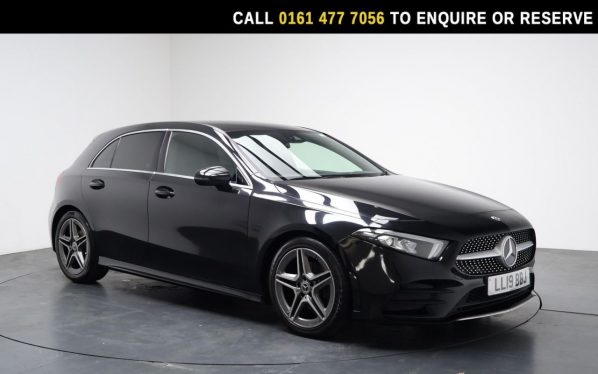Used 2019 BLACK MERCEDES-BENZ A-CLASS Hatchback 1.5 A180d AMG Line Hatchback 5dr Diesel 7G-DCT Euro 6 (s/s) (116 ps) (reg. 2019-03-29) for sale in Stockport
