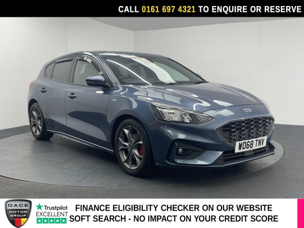 Used 2019 BLUE FORD FOCUS Hatchback 1.0T EcoBoost ST-Line Hatchback 5dr Petrol Manual Euro 6 (s/s) (125 ps) (reg. 2019-01-31) for sale in Manchester