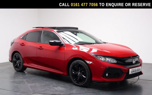 Used 2019 RED HONDA CIVIC Hatchback 1.0 VTEC Turbo EX Hatchback 5dr Petrol CVT Euro 6 (s/s) (126 ps) (reg. 2019-07-17) for sale in Stockport
