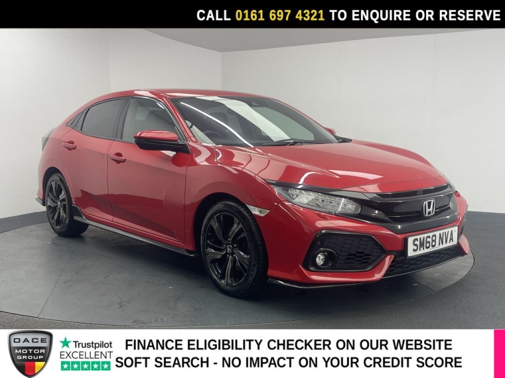 Used 2019 RED HONDA CIVIC Hatchback 1.5 VTEC Turbo GPF Sport Hatchback 5dr Petrol Manual Euro 6 (s/s) (182 ps) (reg. 2019-01-31) for sale in Manchester