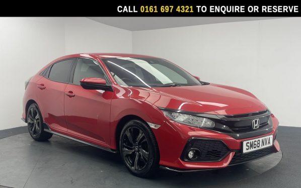 Used 2019 RED HONDA CIVIC Hatchback 1.5 VTEC Turbo GPF Sport Hatchback 5dr Petrol Manual Euro 6 (s/s) (182 ps) (reg. 2019-01-31) for sale in Manchester