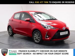 Used 2019 RED TOYOTA YARIS Hatchback 1.5 VVT-h Icon Hatchback 5dr Petrol Hybrid E-CVT Euro 6 (s/s) (100 ps) (reg. 2019-03-29) for sale in Stockport