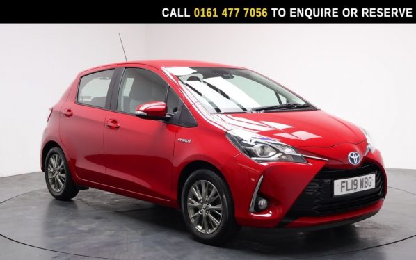 Used 2019 RED TOYOTA YARIS Hatchback 1.5 VVT-h Icon Hatchback 5dr Petrol Hybrid E-CVT Euro 6 (s/s) (100 ps) (reg. 2019-03-29) for sale in Stockport