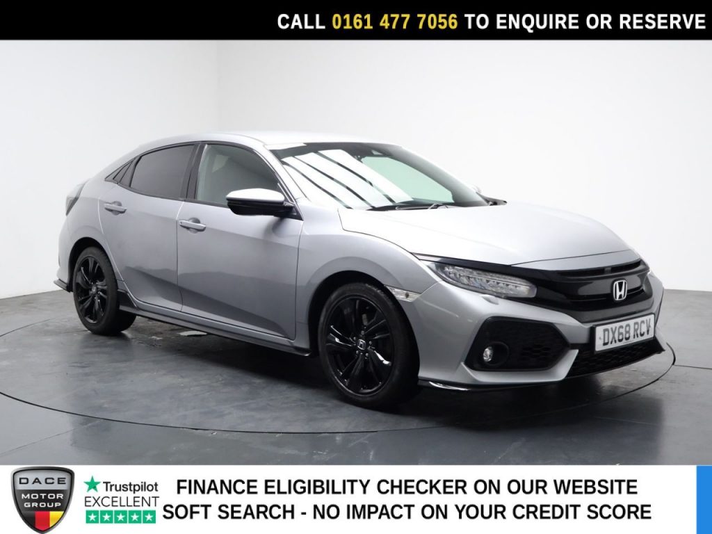 Used 2019 SILVER HONDA CIVIC Hatchback 1.5 VTEC Turbo GPF Sport Hatchback 5dr Petrol CVT Euro 6 (s/s) (182 ps) (reg. 2019-01-30) for sale in Stockport