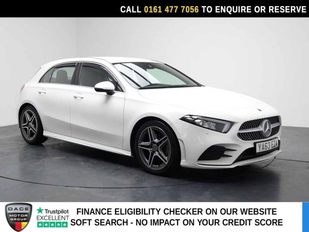 Used 2019 WHITE MERCEDES-BENZ A-CLASS Hatchback 1.3 A200 AMG Line Hatchback 5dr Petrol 7G-DCT Euro 6 (s/s) (163 ps) (reg. 2019-03-04) for sale in Stockport