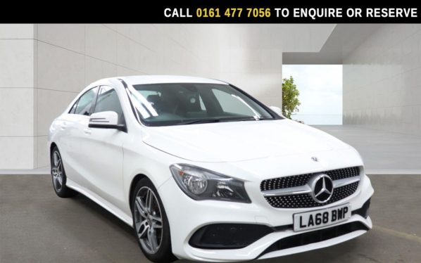 Used 2019 WHITE MERCEDES-BENZ CLA Saloon 1.6 CLA180 AMG Line Edition Coupe 4dr Petrol 7G-DCT Euro 6 (s/s) (122 ps) (reg. 2019-01-18) for sale in Stockport