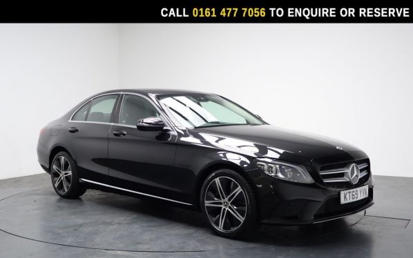 Used 2020 BLACK MERCEDES-BENZ C-CLASS Saloon 1.5 C200 MHEV EQ Boost Sport Saloon 4dr Petrol G-Tronic+ Euro 6 (s/s) (198 ps) (reg. 2020-01-14) for sale in Stockport