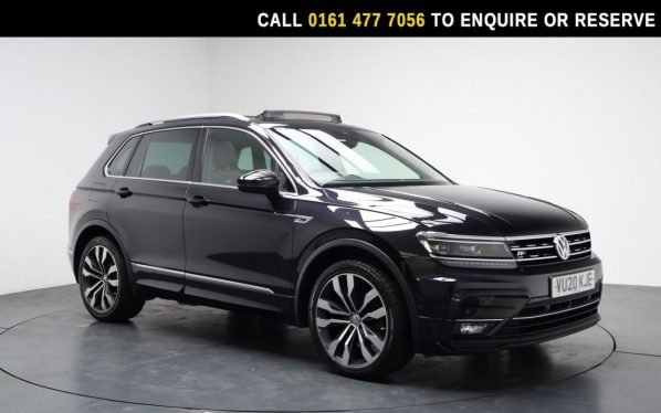 Used 2020 BLACK VOLKSWAGEN TIGUAN SUV 1.5 TSI EVO R-Line Tech SUV 5dr Petrol DSG Euro 6 (s/s) (150 ps) (reg. 2020-07-13) for sale in Stockport
