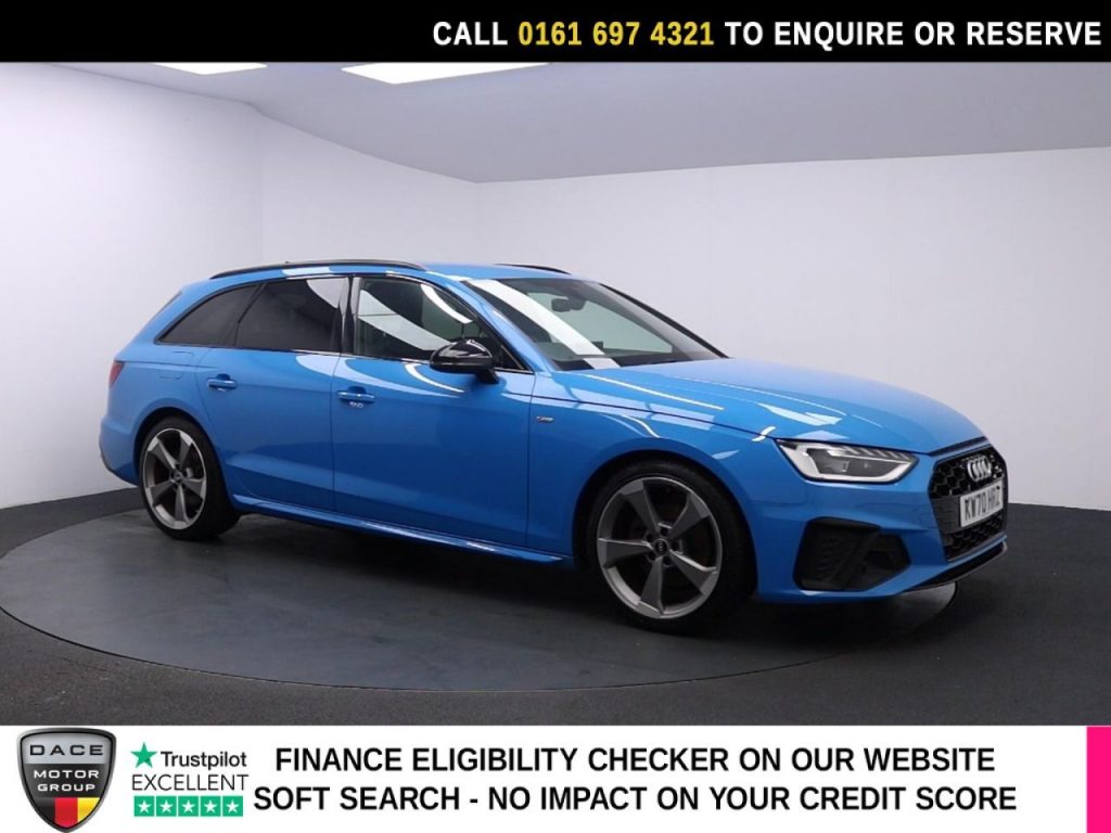 Used 2020 BLUE AUDI A4 AVANT Estate 2.0 TFSI 35 Black Edition Estate 5dr Petrol Manual Euro 6 (s/s) (150 ps) (reg. 2020-12-23) for sale in Manchester