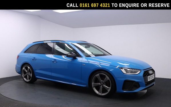 Used 2020 BLUE AUDI A4 AVANT Estate 2.0 TFSI 35 Black Edition Estate 5dr Petrol Manual Euro 6 (s/s) (150 ps) (reg. 2020-12-23) for sale in Manchester