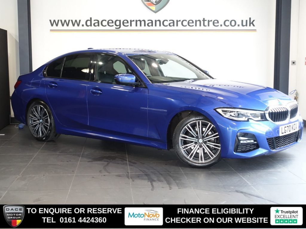 Used 2020 BLUE BMW 3 SERIES Saloon 2.0 320i M Sport Saloon 4dr Petrol Auto Euro 6 (s/s) (184 ps) (reg. 2020-09-11) for sale in Altrincham