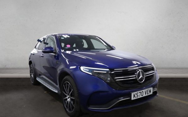 Used 2020 BLUE MERCEDES-BENZ EQC SUV EQC 400 80kWh AMG Line SUV 5dr Electric Auto 4MATIC (408 ps) (reg. 2020-11-24) for sale in Altrincham