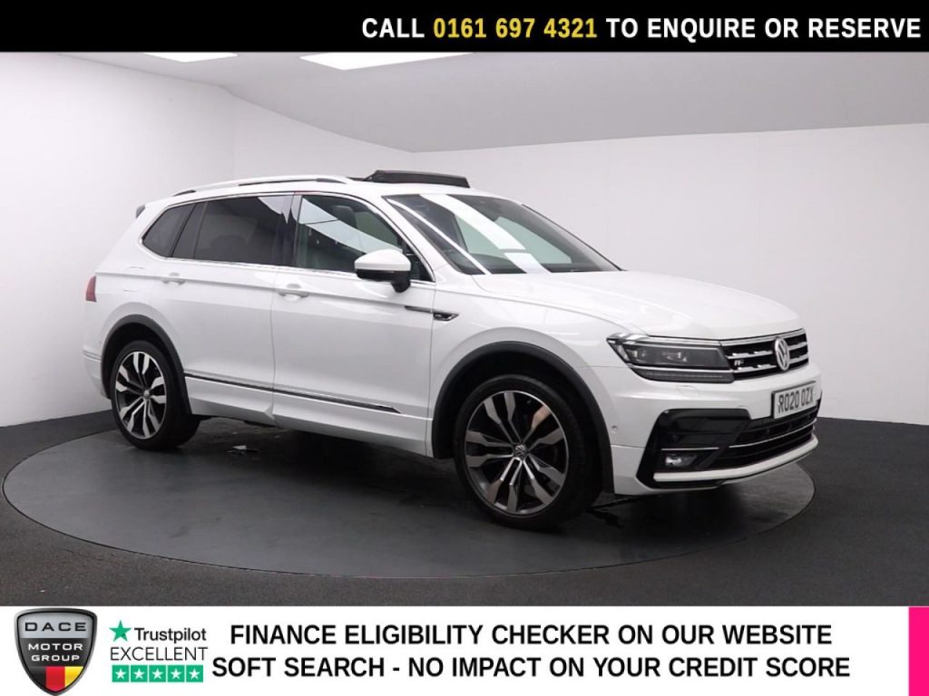 Used 2020 WHITE VOLKSWAGEN TIGUAN ALLSPACE SUV 1.5 TSI EVO R-Line Tech SUV 5dr Petrol DSG Euro 6 (s/s) (150 ps) (reg. 2020-06-25) for sale in Manchester