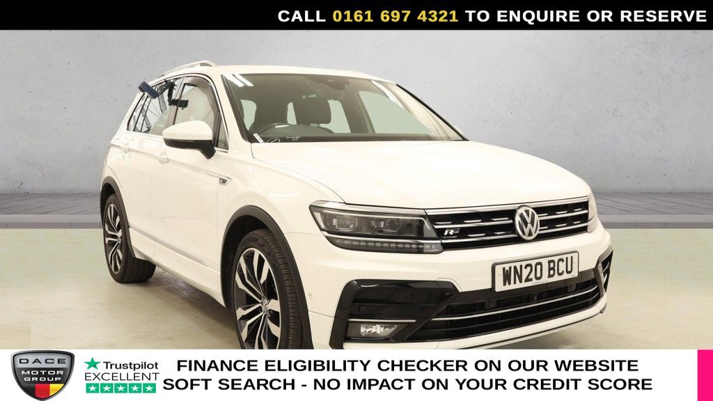 Used 2020 WHITE VOLKSWAGEN TIGUAN SUV 2.0 TDI R-Line Tech SUV 5dr Diesel Manual Euro 6 (s/s) (150 ps) (reg. 2020-06-09) for sale in Manchester