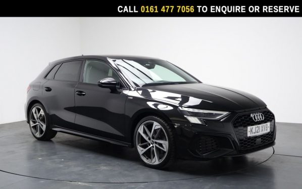 Used 2021 BLACK AUDI A3 Hatchback 1.5 TFSI 35 Edition 1 Sportback 5dr Petrol S Tronic Euro 6 (s/s) (150 ps) (reg. 2021-07-28) for sale in Stockport