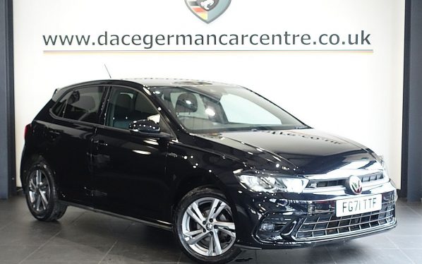 Used 2021 BLACK VOLKSWAGEN POLO Hatchback 1.0 TSI R-Line Hatchback 5dr Petrol Manual Euro 6 (s/s) (95 ps) (reg. 2021-11-19) for sale in Altrincham