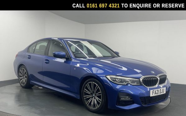 Used 2021 BLUE BMW 3 SERIES Saloon 2.0 318i M Sport Saloon 4dr Petrol Auto Euro 6 (s/s) (156 ps) (reg. 2021-08-23) for sale in Manchester
