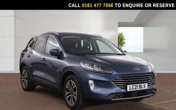 Used 2021 BLUE FORD KUGA SUV 2.5 EcoBoost Duratec 14.4kWh Titanium SUV 5dr Petrol Plug-in Hybrid CVT Euro 6 (s/s) (225 ps) (reg. 2021-06-29) for sale in Stockport