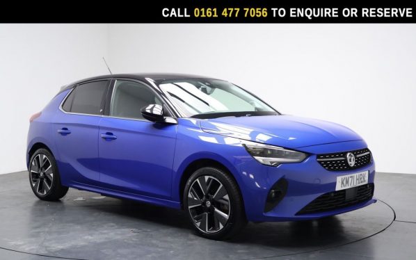 Used 2021 BLUE VAUXHALL Corsa Electric Hatchback 50kWh Elite Nav Premium Hatchback 5dr Electric Auto (7.4Kw Charger) (136 ps) (reg. 2021-10-26) for sale in Stockport