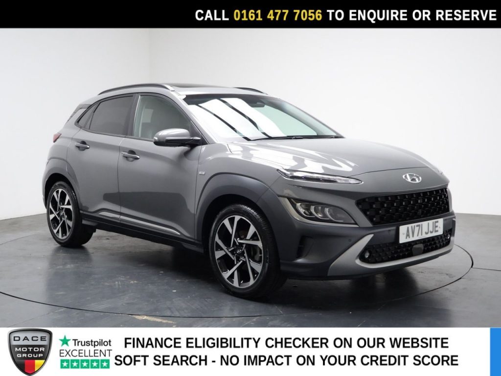 Used 2021 GREY HYUNDAI KONA SUV 1.0 T-GDi MHEV Ultimate SUV 5dr Petrol Hybrid Manual Euro 6 (s/s) (120 ps) (reg. 2021-10-23) for sale in Stockport