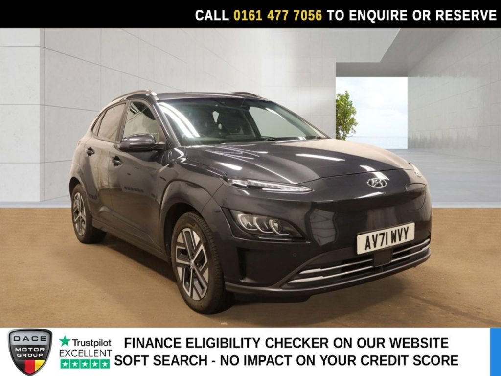 Used 2021 GREY HYUNDAI KONA SUV 64kWh Premium SUV 5dr Electric Auto (10.5kW Charger) (204 ps) (reg. 2021-11-23) for sale in Stockport