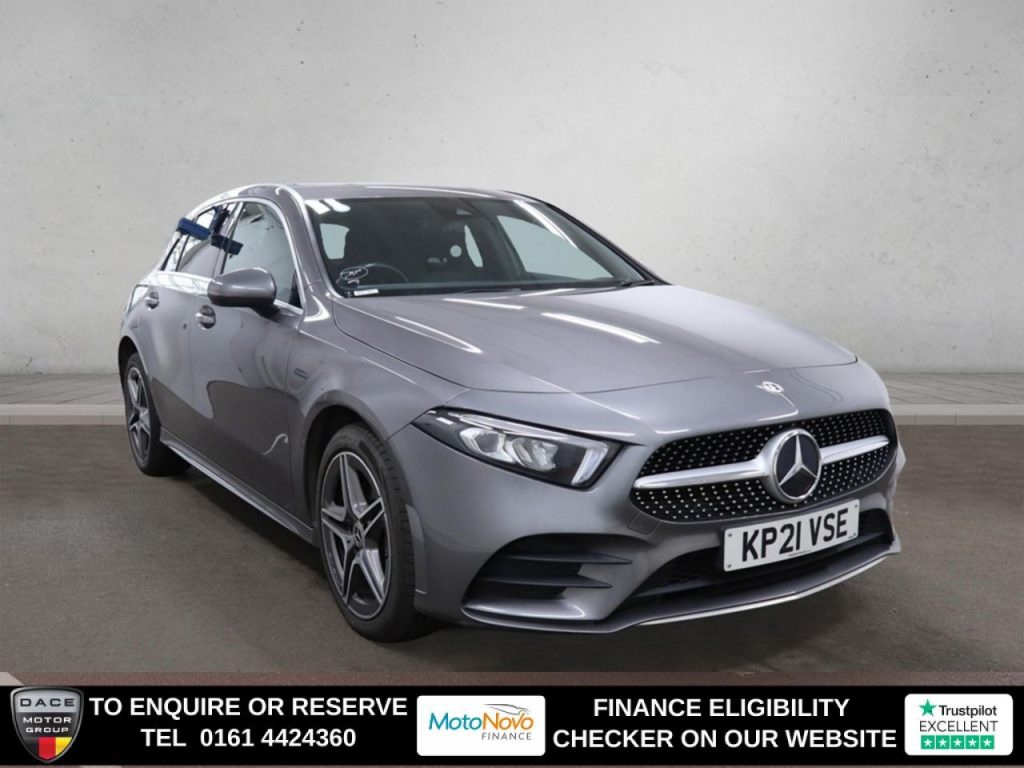 Used 2021 GREY MERCEDES-BENZ A-CLASS Hatchback 1.3 A250e 15.6kWh AMG Line Hatchback 5dr Petrol Plug-in Hybrid 8G-DCT Euro 6 (s/s) (218 ps) (reg. 2021-03-19) for sale in Altrincham