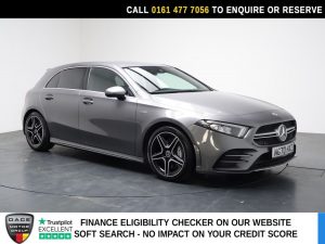 Used 2021 GREY MERCEDES-BENZ A-CLASS Hatchback 2.0 A35 AMG (Executive) Hatchback 5dr Petrol SpdS DCT 4MATIC Euro 6 (s/s) (306 ps) (reg. 2021-02-26) for sale in Stockport