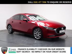 Used 2021 RED MAZDA MAZDA3 Saloon 2.0 e-SKYACTIV-X MHEV Sport Lux Saloon 4dr Petrol Manual Euro 6 (s/s) (186 ps) (reg. 2021-04-28) for sale in Stockport