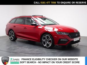 Used 2021 RED SKODA OCTAVIA Estate 1.4 TSI iV 13kWh vRS Estate 5dr Petrol Plug-in Hybrid DSG Euro 6 (s/s) (245 ps) (reg. 2021-02-25) for sale in Stockport