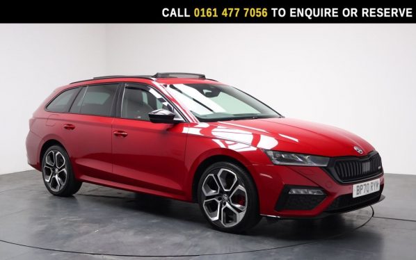 Used 2021 RED SKODA OCTAVIA Estate 1.4 TSI iV 13kWh vRS Estate 5dr Petrol Plug-in Hybrid DSG Euro 6 (s/s) (245 ps) (reg. 2021-02-25) for sale in Stockport