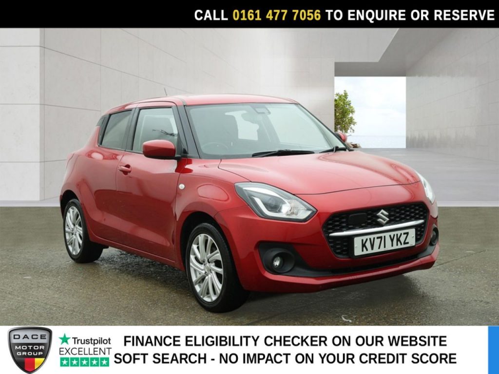 Used 2021 RED SUZUKI SWIFT Hatchback 1.2 Dualjet MHEV SZ-T Hatchback 5dr Petrol Hybrid Manual Euro 6 (s/s) (83 ps) (reg. 2021-09-10) for sale in Stockport