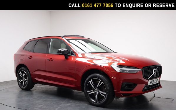 Used 2021 RED VOLVO XC60 SUV 2.0h T6 Recharge 11.6kWh R-Design SUV 5dr Petrol Plug-in Hybrid Auto AWD Euro 6 (s/s) (340 ps) (reg. 2021-03-27) for sale in Stockport