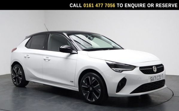 Used 2021 WHITE VAUXHALL Corsa Electric Hatchback 50kWh Griffin Hatchback 5dr Electric Auto (7.4Kw Charger) (136 ps) (reg. 2021-09-24) for sale in Stockport