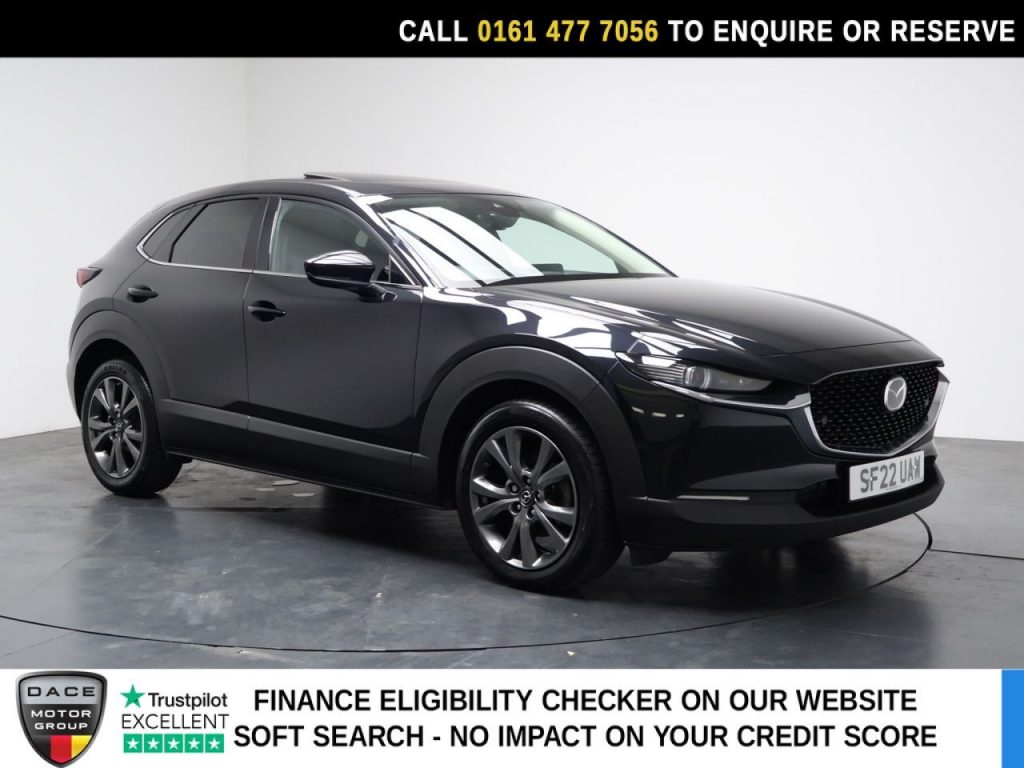 Used 2022 BLACK MAZDA CX-30 SUV 2.0 e-SKYACTIV X MHEV Sport Lux SUV 5dr Petrol Manual Euro 6 (s/s) (186 ps) (reg. 2022-04-11) for sale in Stockport
