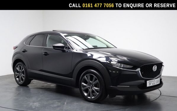 Used 2022 BLACK MAZDA CX-30 SUV 2.0 e-SKYACTIV X MHEV Sport Lux SUV 5dr Petrol Manual Euro 6 (s/s) (186 ps) (reg. 2022-04-11) for sale in Stockport