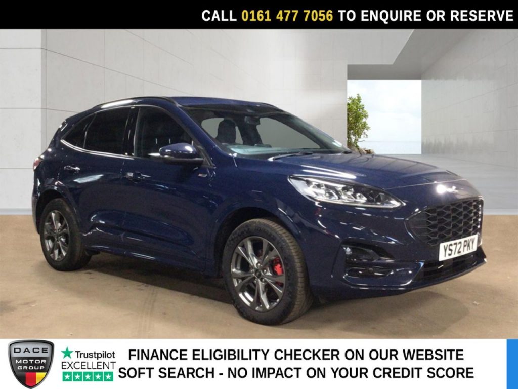 Used 2022 BLUE FORD KUGA SUV 2.5 EcoBoost Duratec 14.4kWh ST-Line SUV 5dr Petrol Plug-in Hybrid CVT Euro 6 (s/s) (225 ps) (reg. 2022-12-12) for sale in Stockport