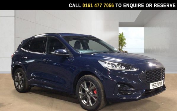 Used 2022 BLUE FORD KUGA SUV 2.5 EcoBoost Duratec 14.4kWh ST-Line SUV 5dr Petrol Plug-in Hybrid CVT Euro 6 (s/s) (225 ps) (reg. 2022-12-12) for sale in Stockport