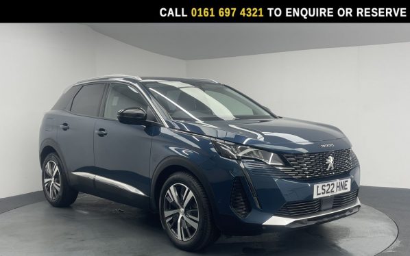 Used 2022 BLUE PEUGEOT 3008 SUV 1.2 PureTech Allure Premium SUV 5dr Petrol EAT Euro 6 (s/s) (130 ps) (reg. 2022-04-01) for sale in Manchester