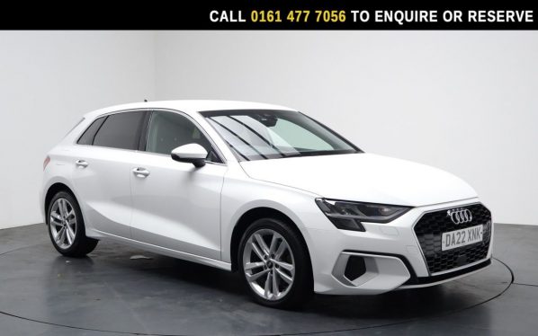 Used 2022 WHITE AUDI A3 Hatchback 1.5 TFSI 35 Sport Sportback 5dr Petrol Manual Euro 6 (s/s) (150 ps) (reg. 2022-06-30) for sale in Stockport