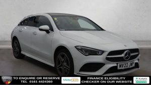 Used 2022 WHITE MERCEDES-BENZ CLA Estate 1.3 CLA250e 15.6kWh AMG Line (Premium Plus) Shooting Brake 5dr Petrol Plug-in Hybrid 8G-DCT Euro 6 (s/s) (218 ps) (reg. 2022-06-17) for sale in Altrincham