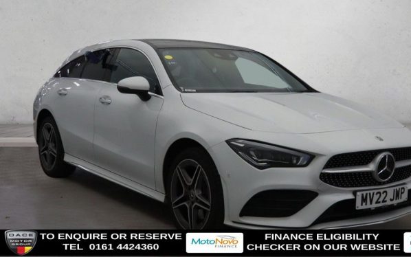 Used 2022 WHITE MERCEDES-BENZ CLA Estate 1.3 CLA250e 15.6kWh AMG Line (Premium Plus) Shooting Brake 5dr Petrol Plug-in Hybrid 8G-DCT Euro 6 (s/s) (218 ps) (reg. 2022-06-17) for sale in Altrincham