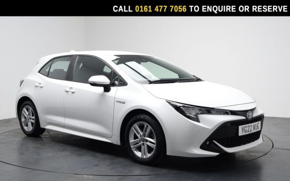Used 2022 WHITE TOYOTA COROLLA Hatchback 1.8 VVT-h GPF Icon Tech Hatchback 5dr Petrol Hybrid CVT Euro 6 (s/s) (122 ps) (reg. 2022-04-06) for sale in Stockport