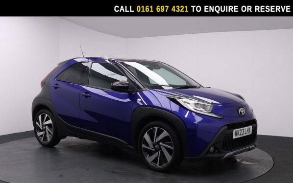 Used 2023 BLUE TOYOTA AYGO X Hatchback 1.0 VVT-i Exclusive Hatchback 5dr Petrol Manual Euro 6 (s/s) (72 ps) (reg. 2023-03-03) for sale in Manchester
