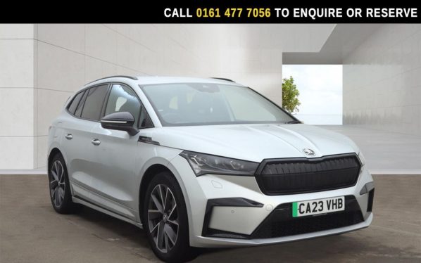 Used 2023 SILVER SKODA ENYAQ SUV iV 82kWh 80 SportLine SUV 5dr Electric Auto (DC125kW) (204 ps) (reg. 2023-05-31) for sale in Stockport