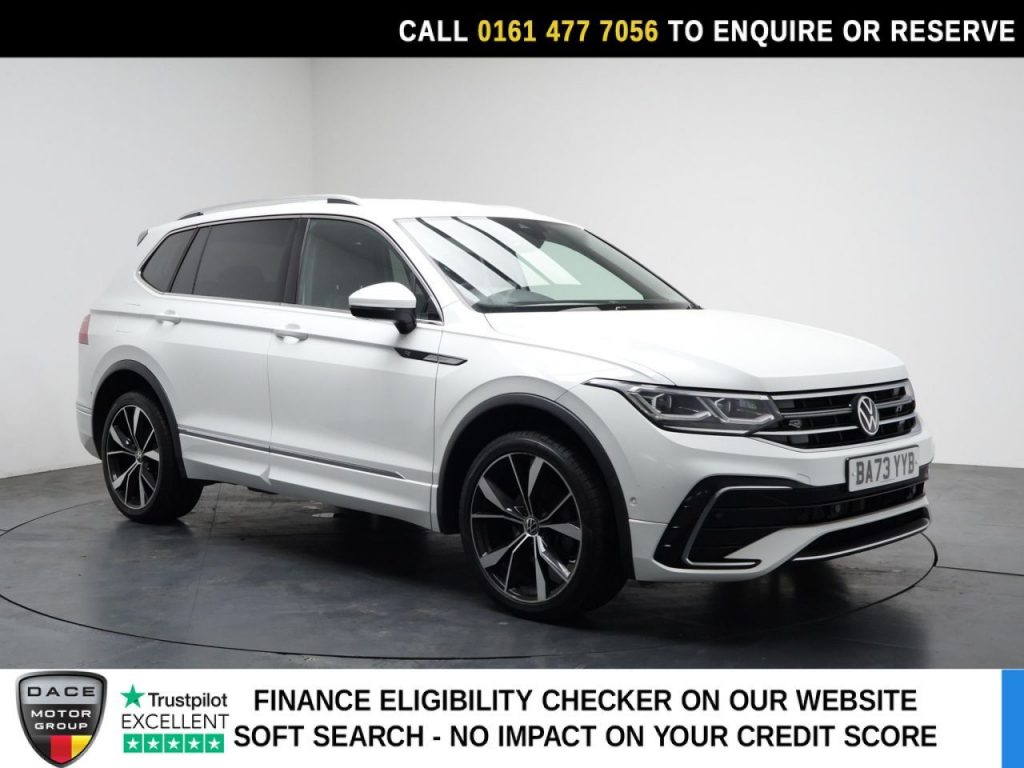 Used 2023 WHITE VOLKSWAGEN TIGUAN ALLSPACE SUV 1.5 TSI R-Line SUV 5dr Petrol DSG Euro 6 (s/s) (150 ps) (reg. 2023-09-23) for sale in Stockport